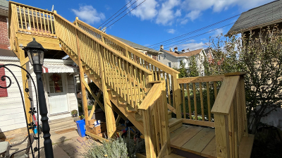 New exterior staircase added to house